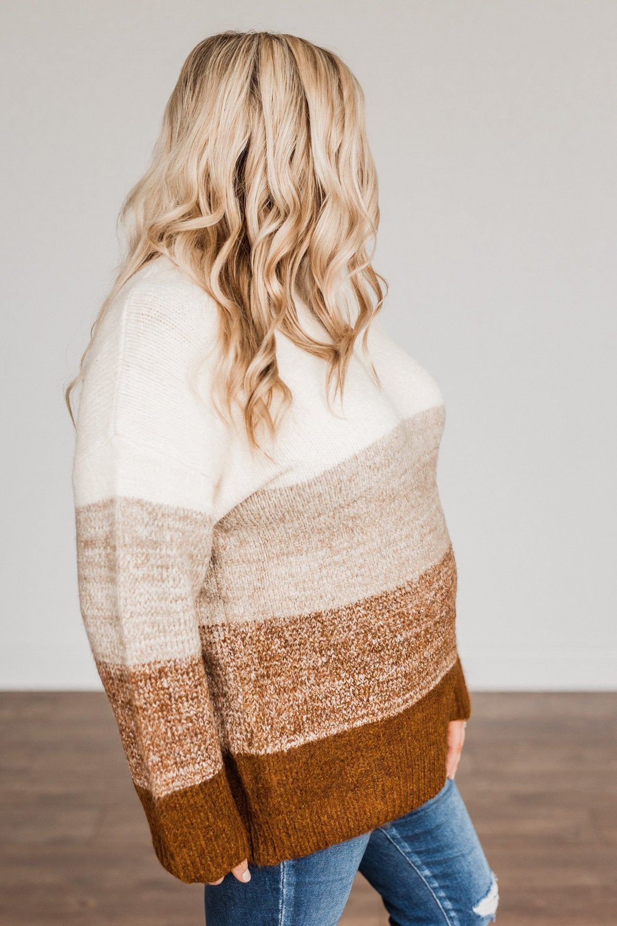 We Are One Color Block Sweater- Brown Shades
