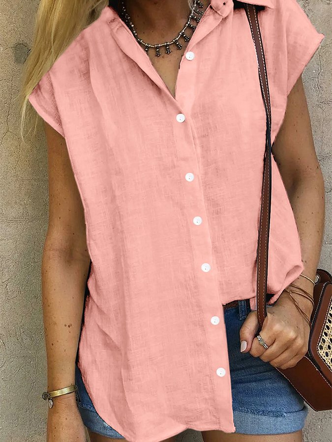 women's cotton linen casual shirt