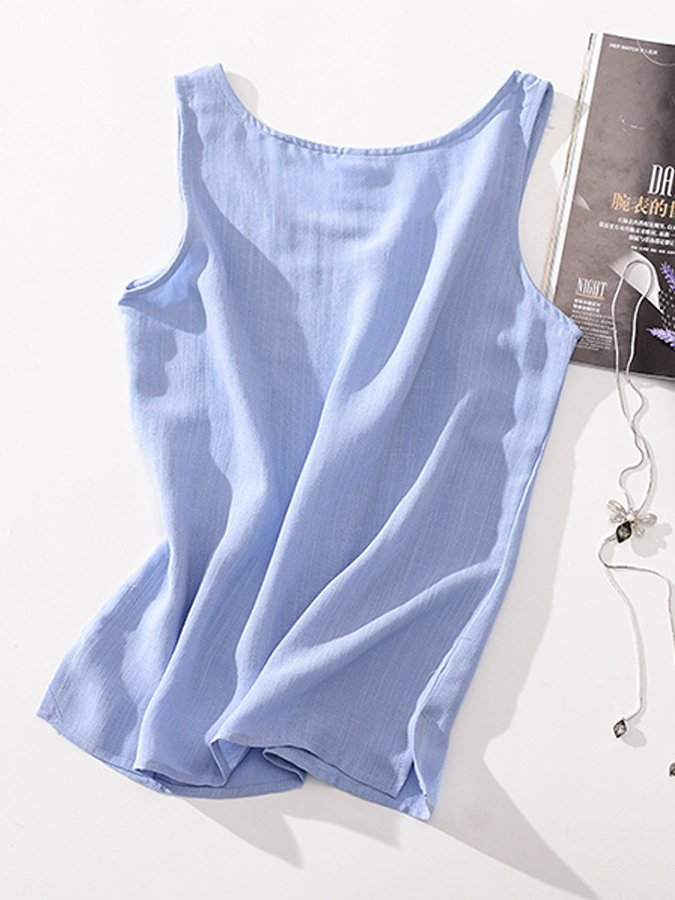 Women's Casual Solid Color Cotton Tank Top