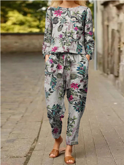 Printed Two-Piece Suit Suit for Women