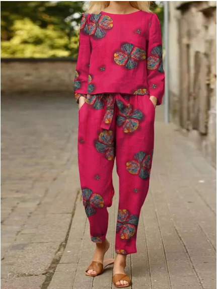 Printed Two-Piece Suit Suit for Women