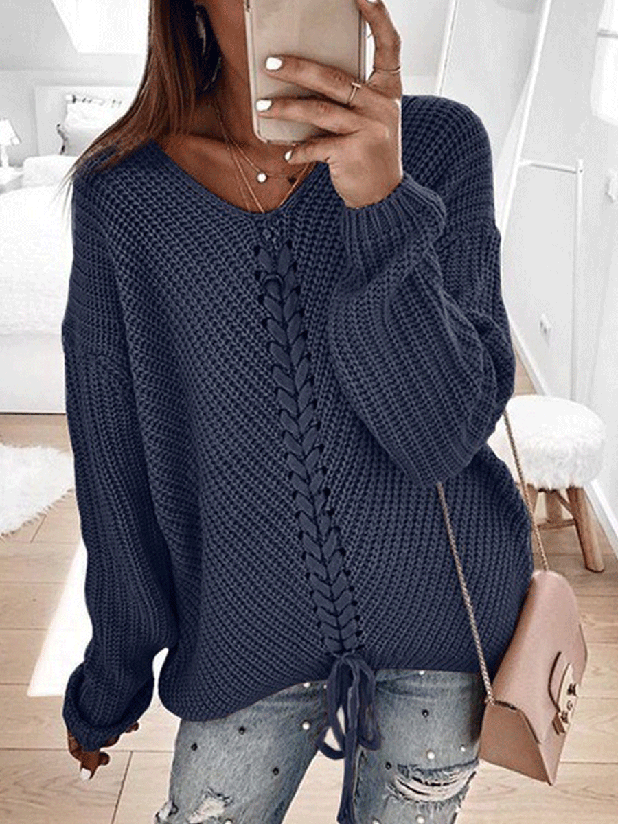 Loose Stitching Knitted Sweater