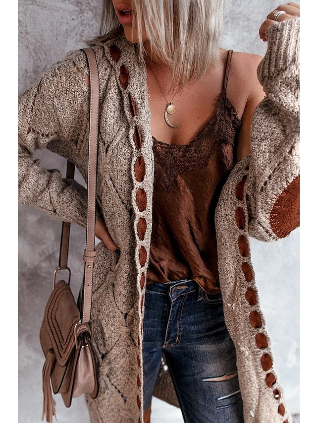 Women's Cardigan Knitted Casual Long Sleeve Loose Sweater