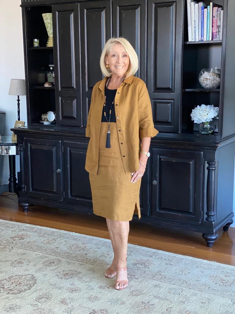 Linen Collared Suits Two Pieces