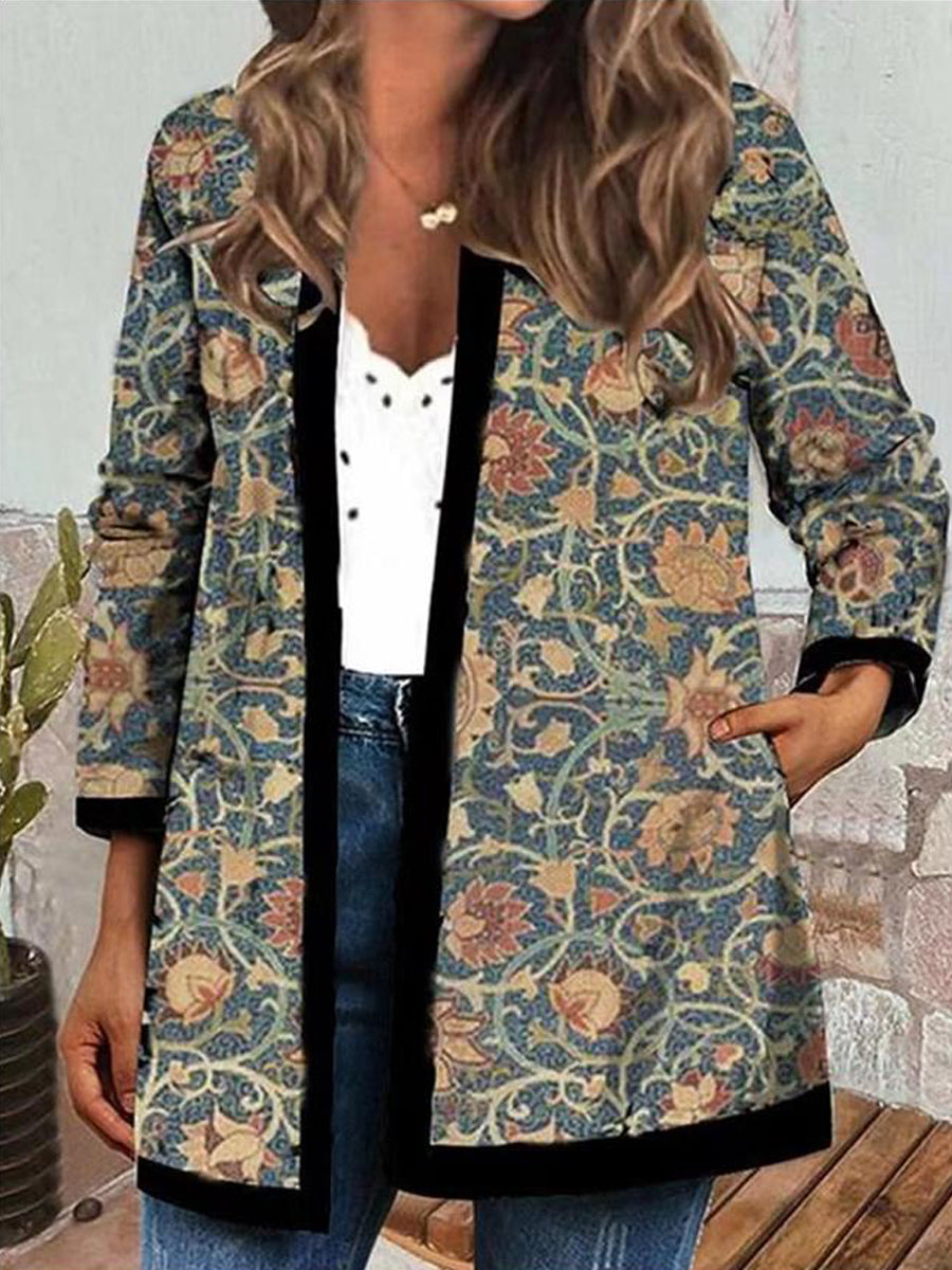 Women's Printed Long Sleeve Cardigan Tops