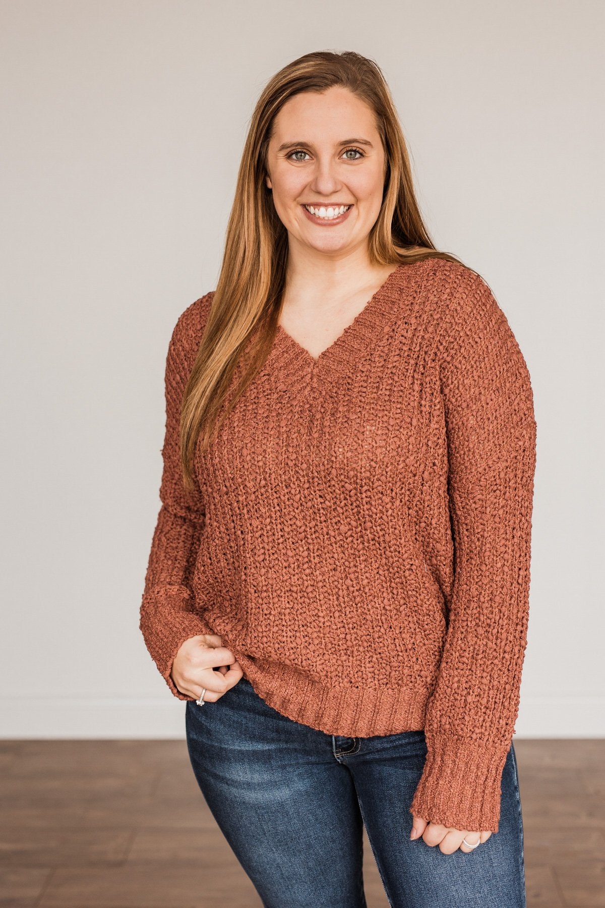 Can't Phase Me Knit Sweater- Marsala