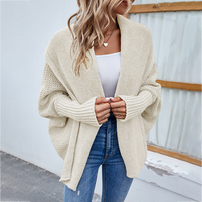 Women's Solid Long Sleeve Sweater Cardigan Top