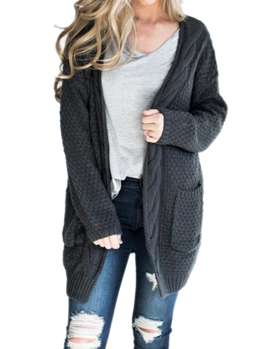 Solid Color Knitting Sweater Cardigan