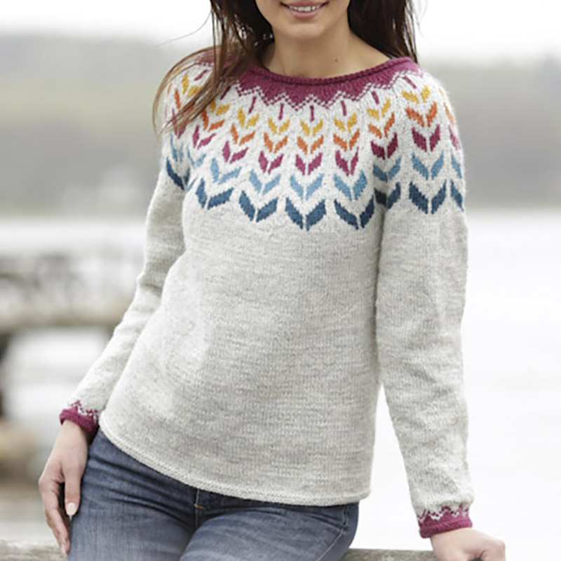 Vintage Fairman Island Geometric Crew Neck Sweater