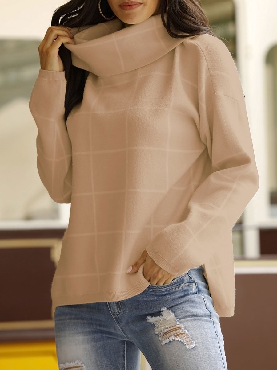 Turtleneck Plaid Sweater