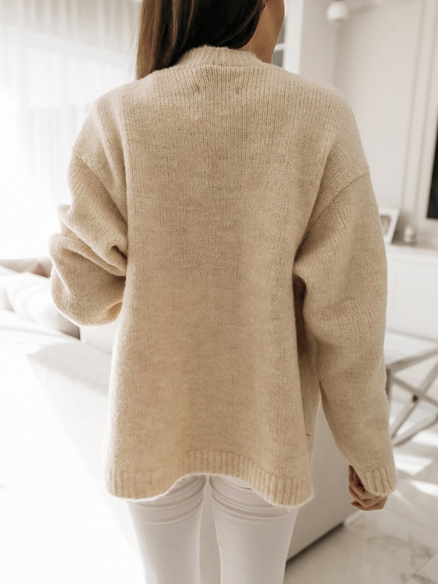 V-neck Button Sweater