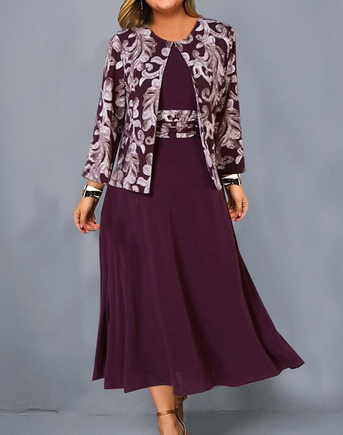 Women's Plus Size Dress Set