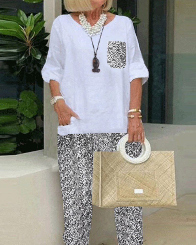 Half Sleeve Shirt Slim-Fit Trousers Two-Piece Suit