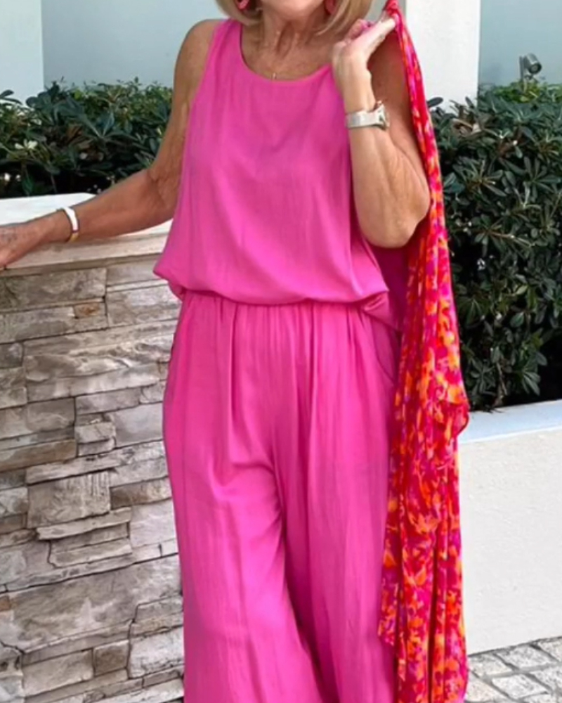 Sleeveless Top Two-Piece Pants