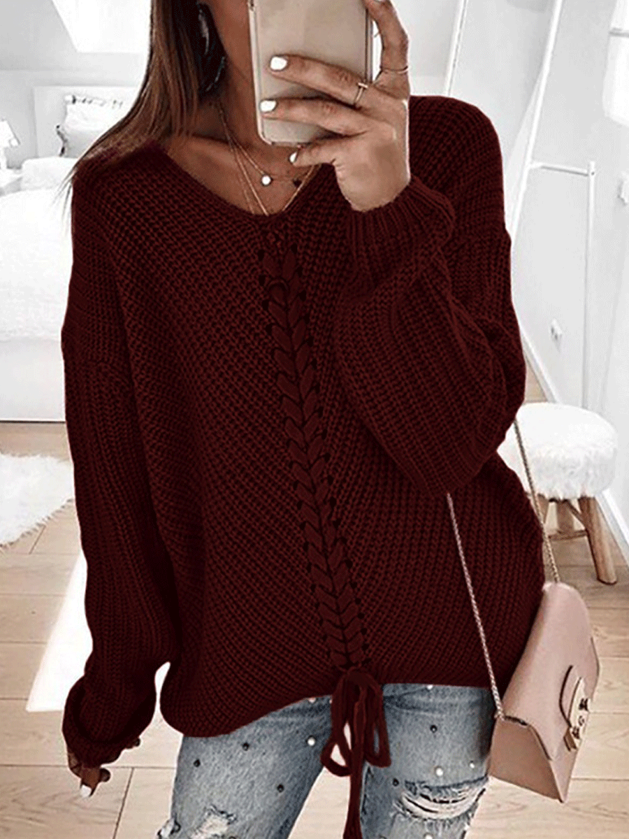 Loose Stitching Knitted Sweater