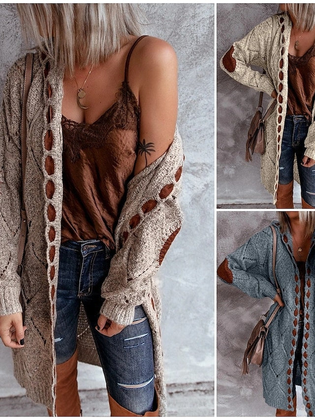 Women's Cardigan Knitted Casual Long Sleeve Loose Sweater