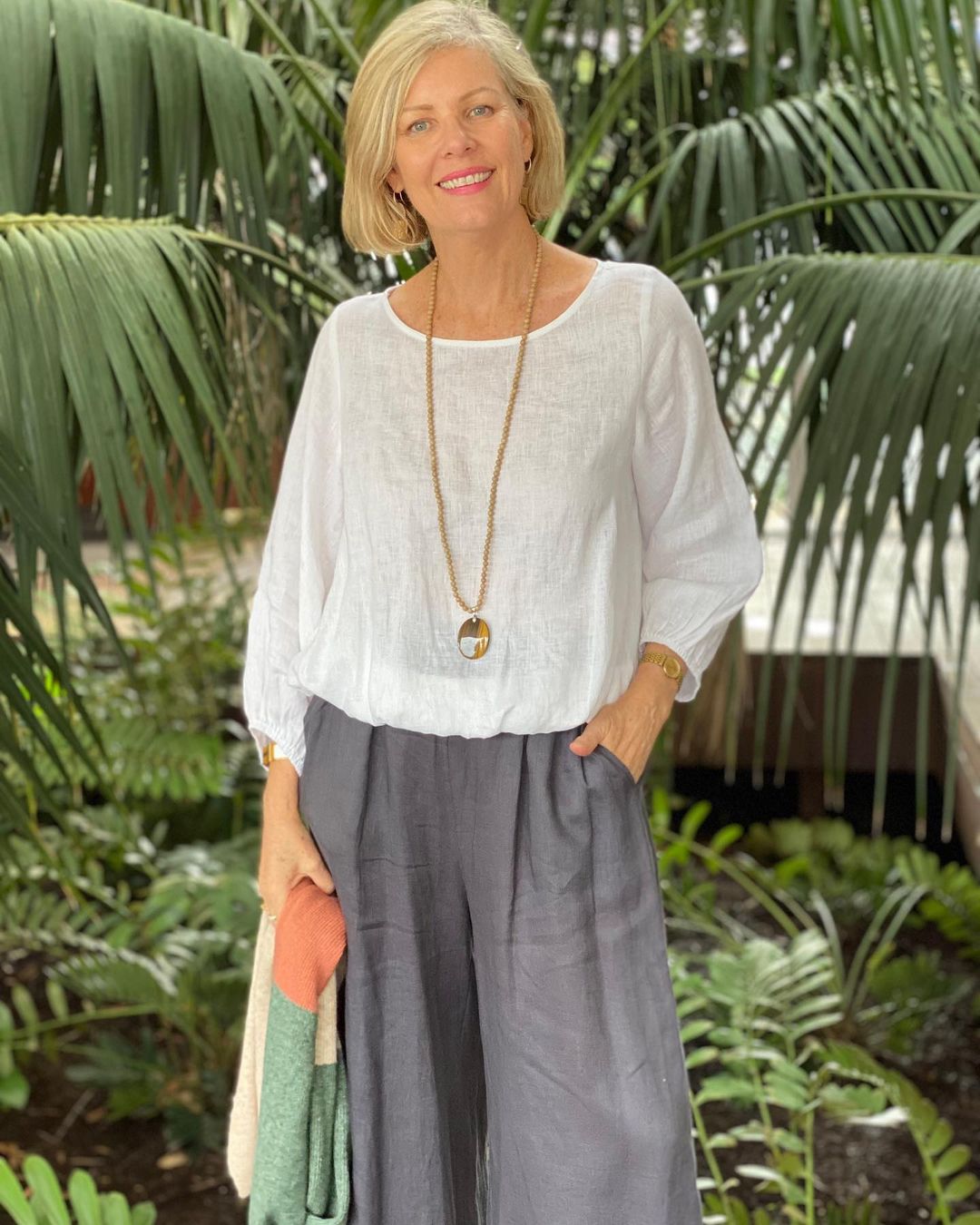 White T-shirt and Trousers Two-Piece Set