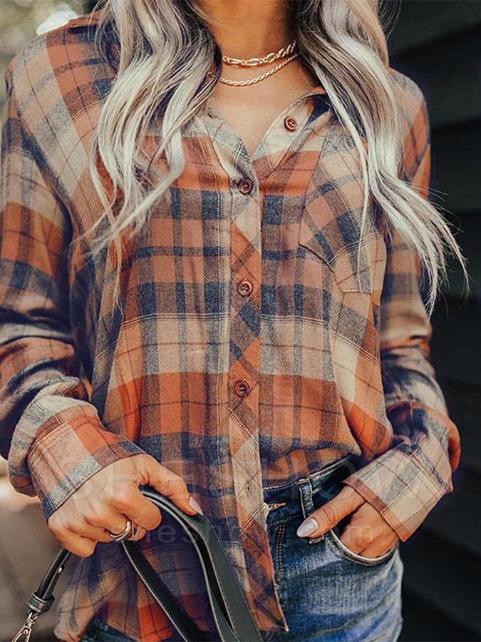 Women's Pumpkin Spice Dreamer Plaid Shirt