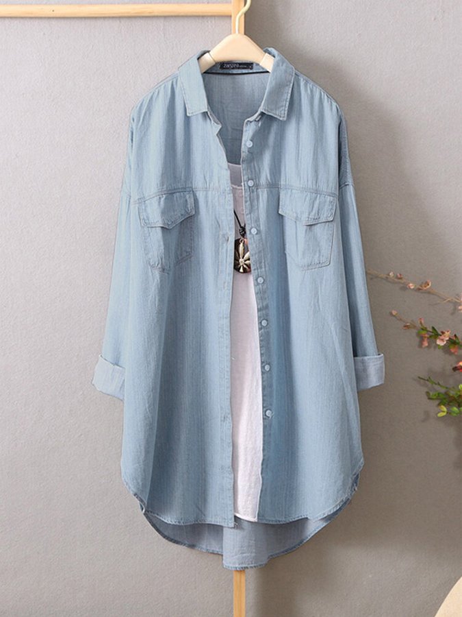 women's denim casual shirt