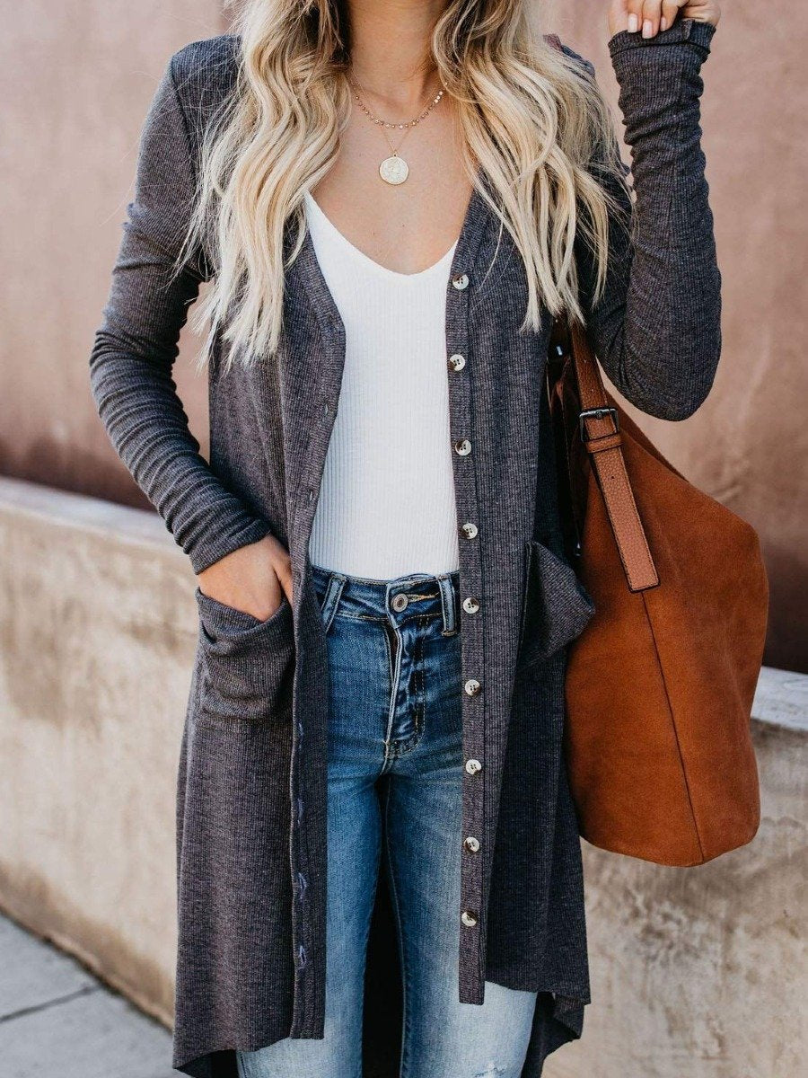 Button Sweater Long Sleeve Cardigan