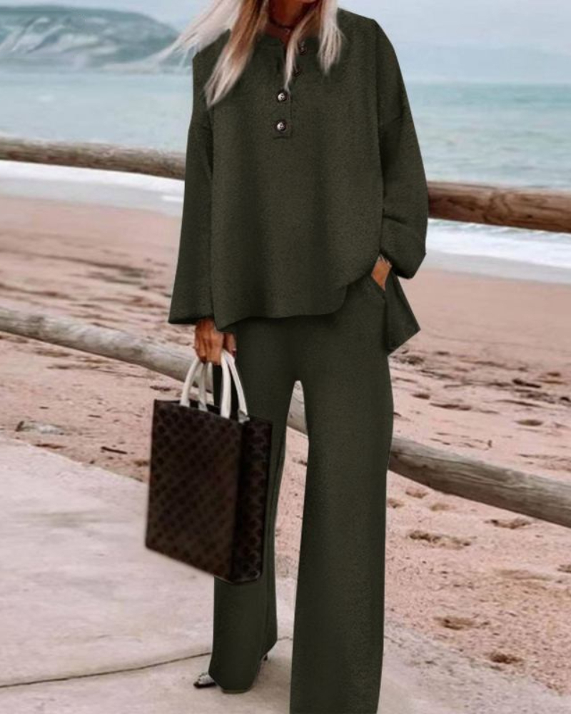 Long Sleeve Top Pants Suit