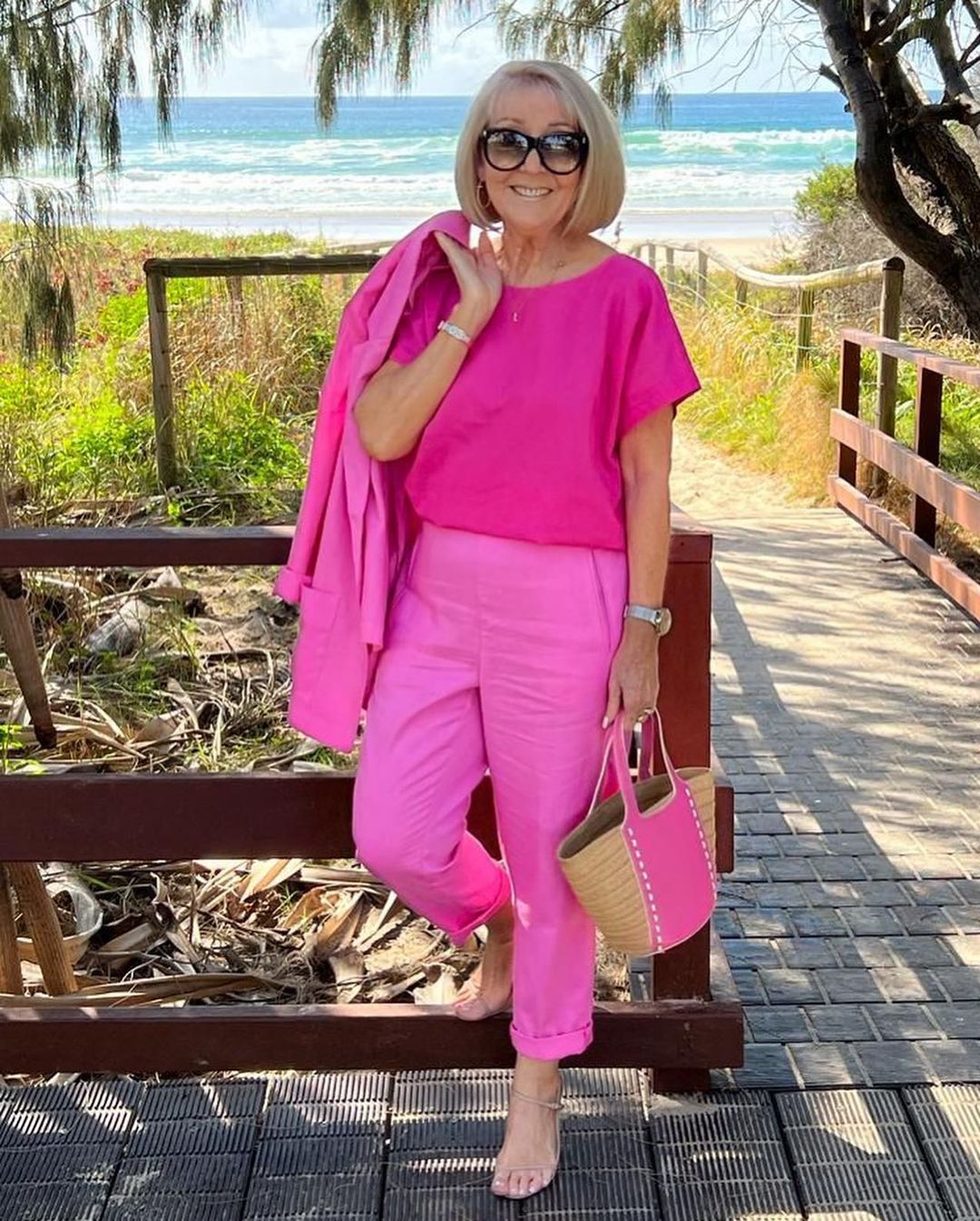 Polo Collar Top Trousers Two-Piece Suit