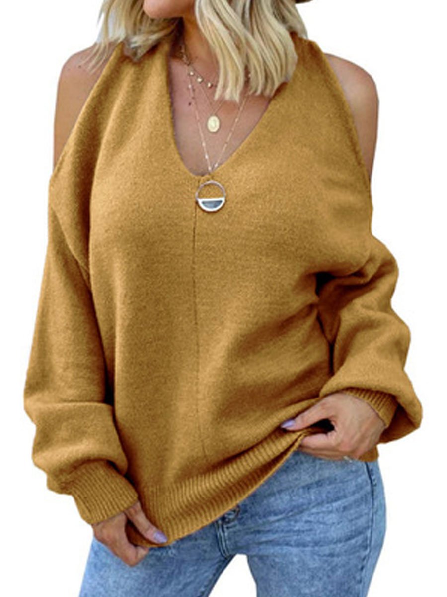 Sexy Cross Wrap Chest Open Back Sweater