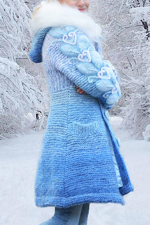 Women Casual Plus Size Long Sleeve Outwear -Blue - [Last 58 pcs Left]