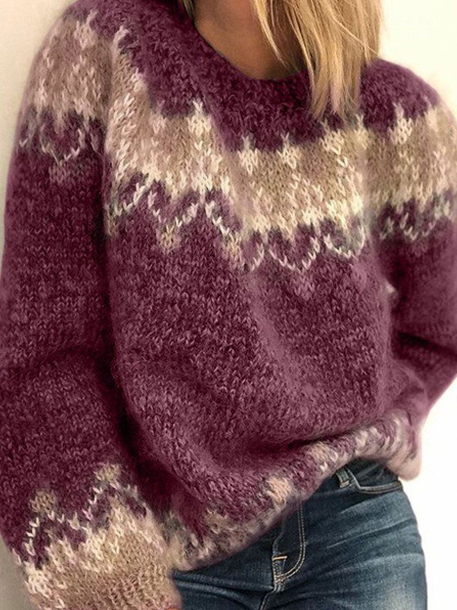 Contrasting loose sweater