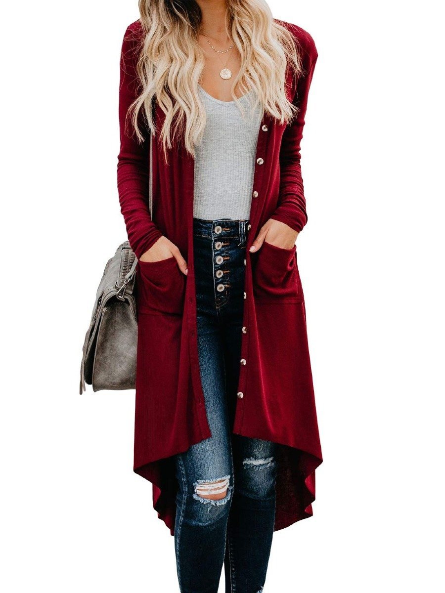 Button Sweater Long Sleeve Cardigan
