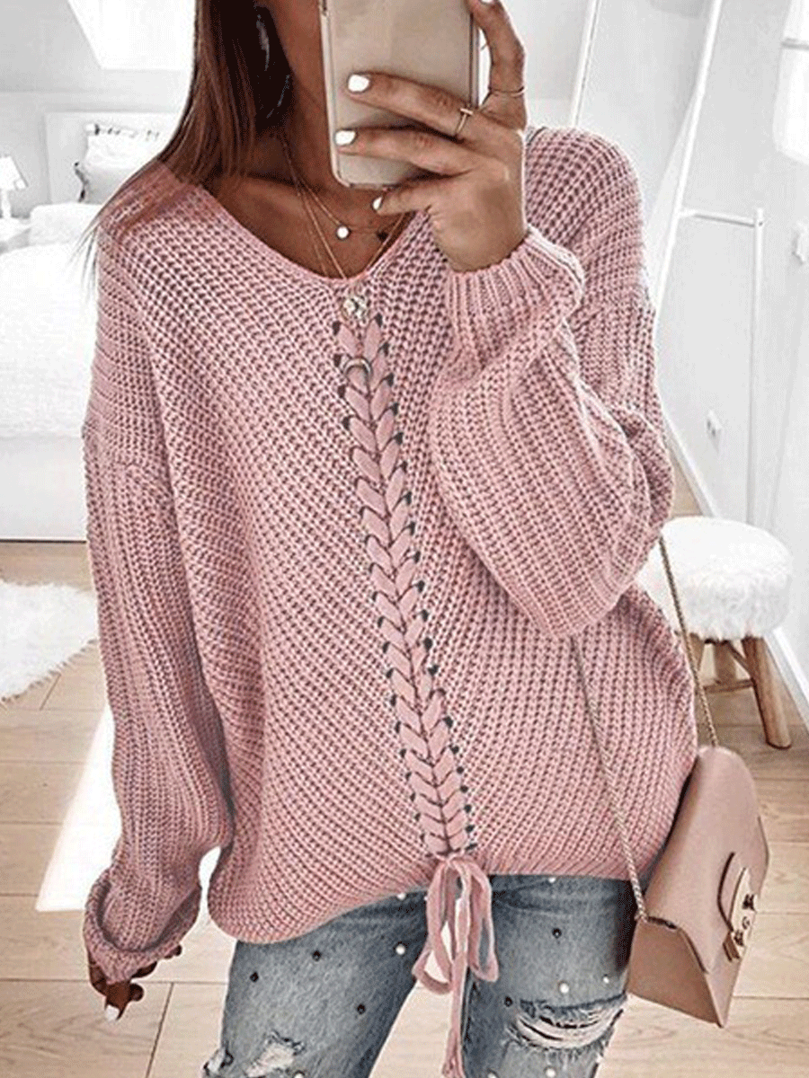 Loose Stitching Knitted Sweater