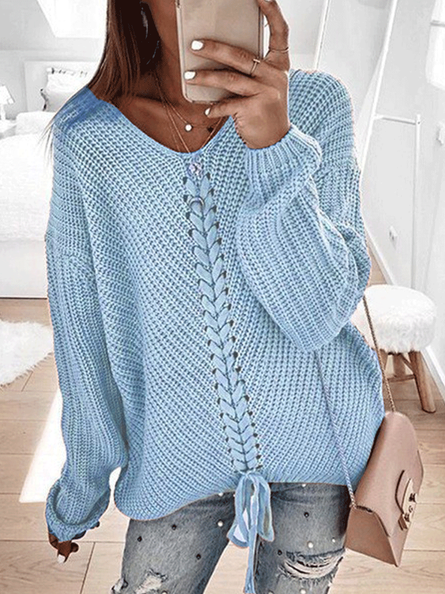 Loose Stitching Knitted Sweater