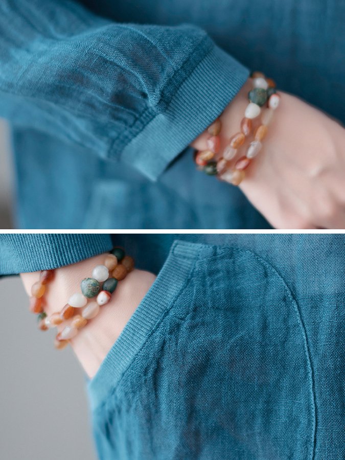 Women's Loose Casual Ramie Long Sleeve Shirt