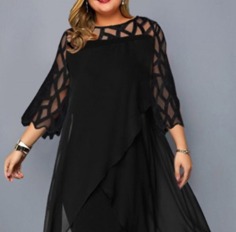 Women's Plus Size A Line Dress Solid Color