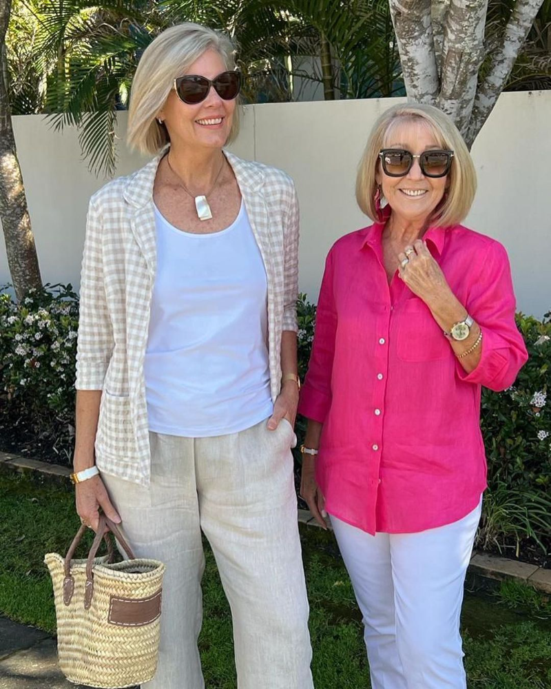 Stand Collar Cotton and Linen Two Piece Set