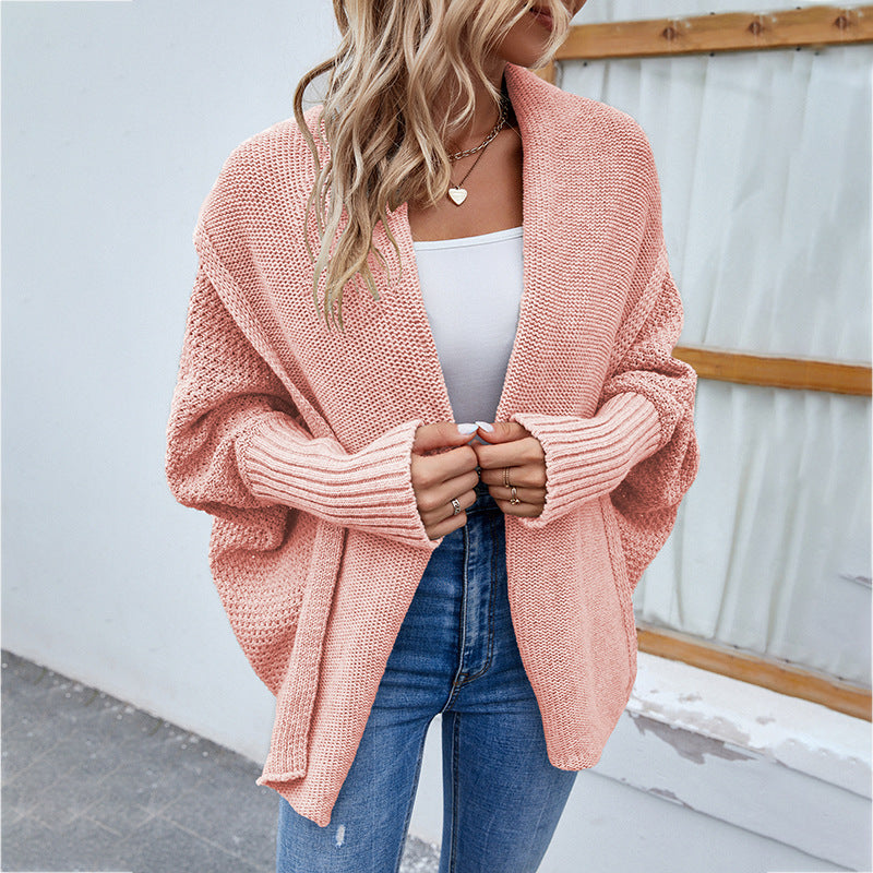 Women's Solid Long Sleeve Sweater Cardigan Top