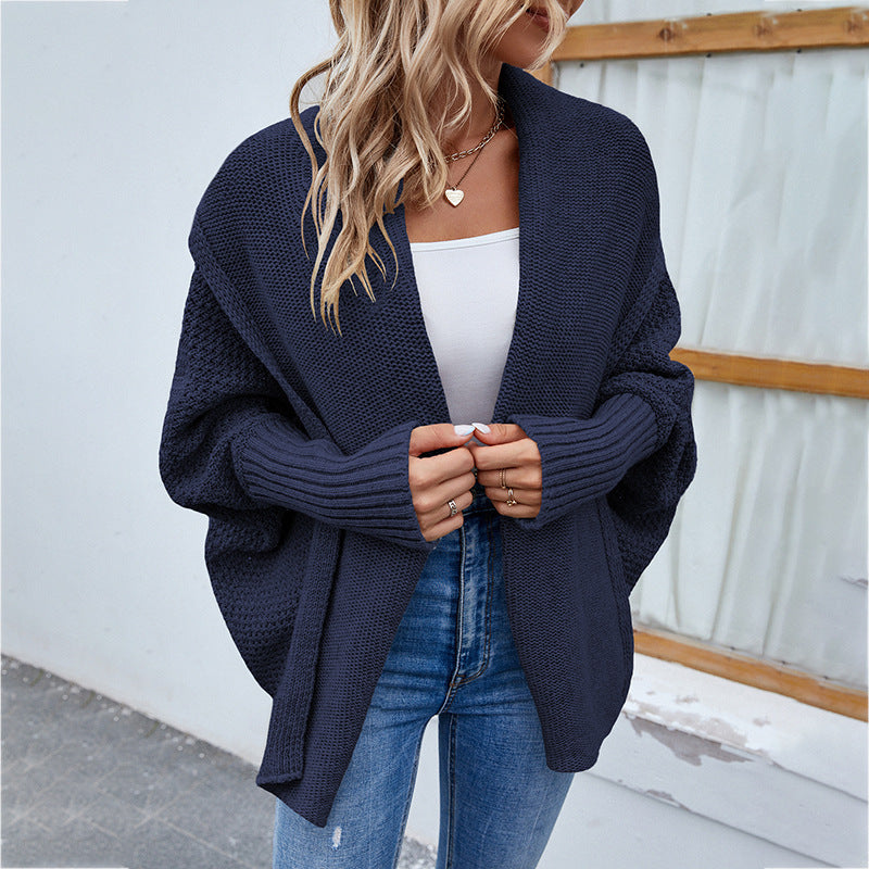 Women's Solid Long Sleeve Sweater Cardigan Top
