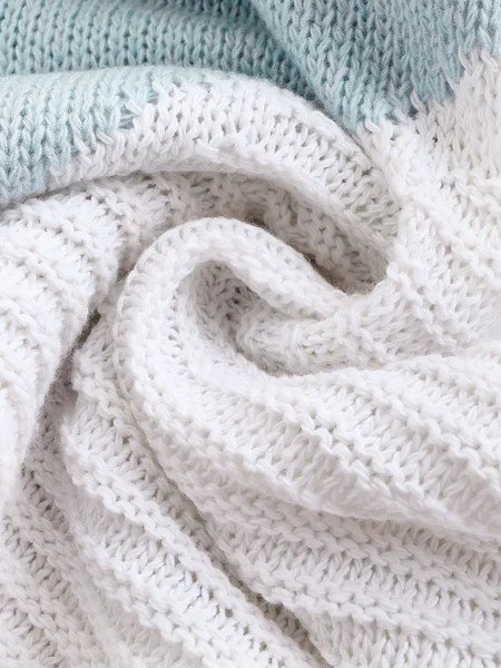 Gray Shift Geometric Cotton-Blend Casual Sweater