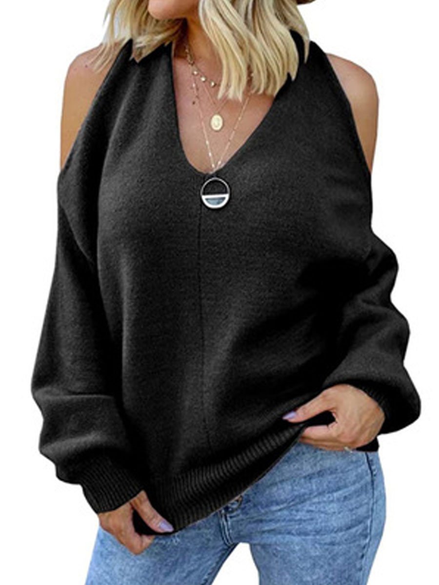 Sexy Cross Wrap Chest Open Back Sweater