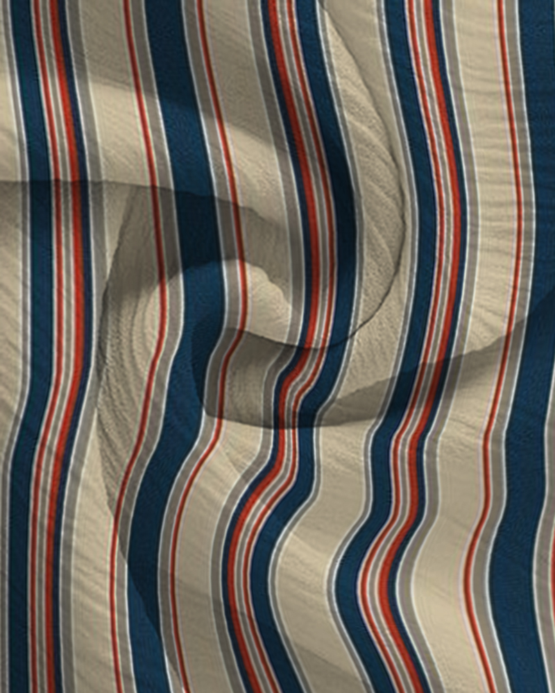 Yellow Striped Shirt and Trousers Two-Piece Suit