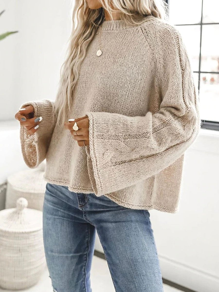 Loose Solid Color Knitted Sweater