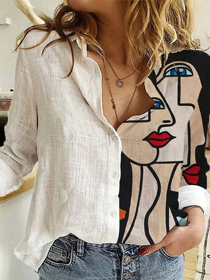 Women's Fashion Printed Long Sleeve Shirt