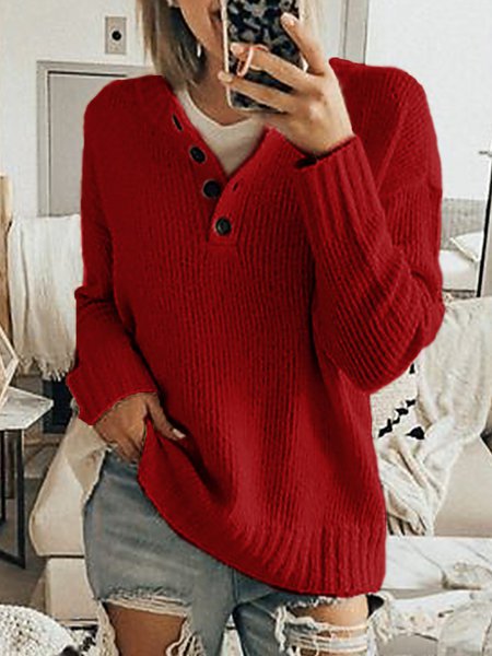 Beige Long Sleeve Casual Sweater