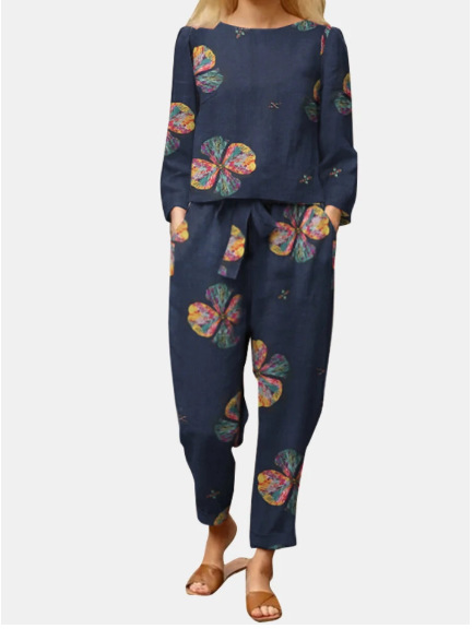 Printed Two-Piece Suit Suit for Women