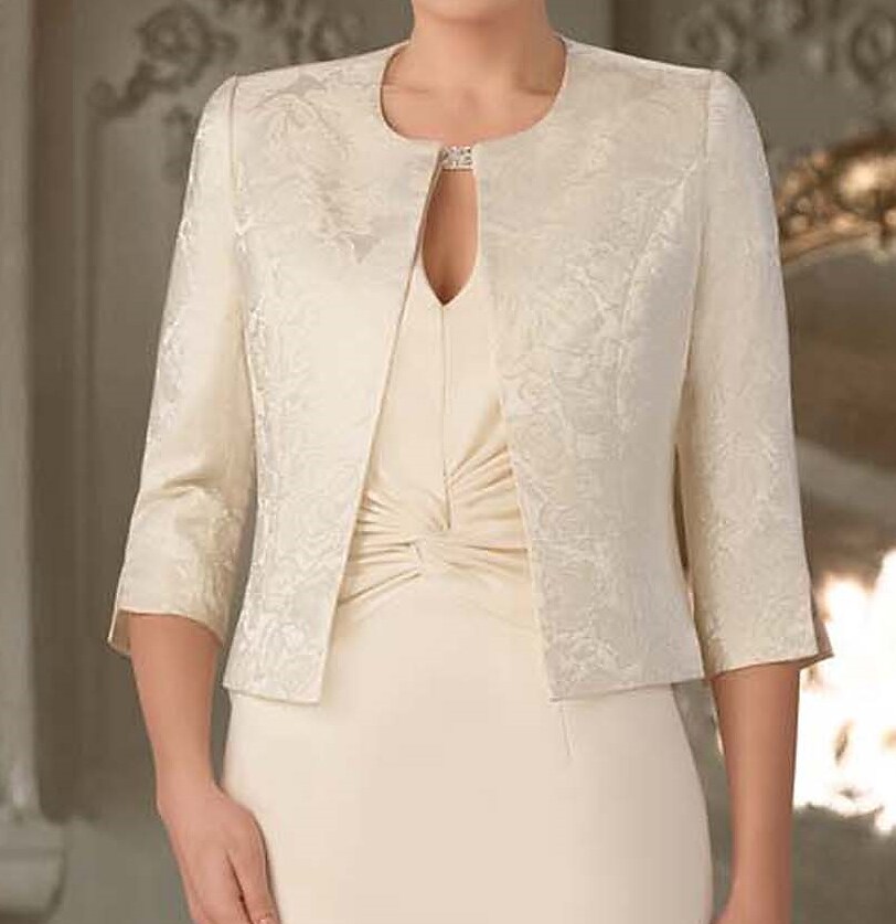 Women's Dress Set 3/4 Length Sleeve Pure Color Patchwork Two Piece Dress