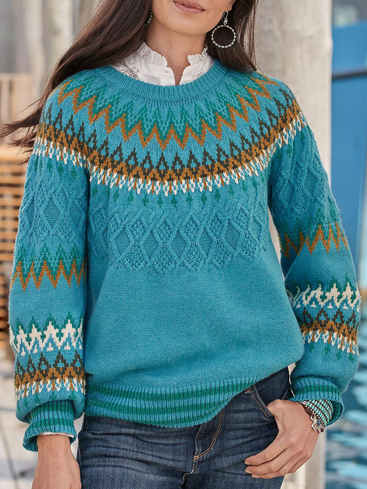 Fairman Island Jacquard Vintage Twist Sweater