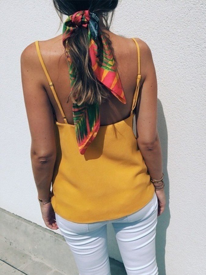 Women's Solid Color Sexy V-Neck Camisole