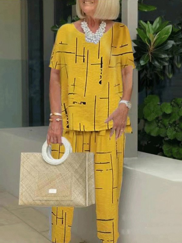 Women's Print Casual Loose Suit