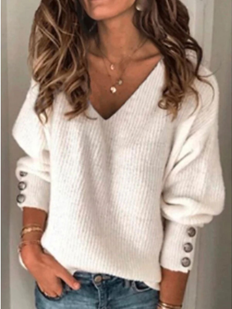 V-neck Knitted Sweater