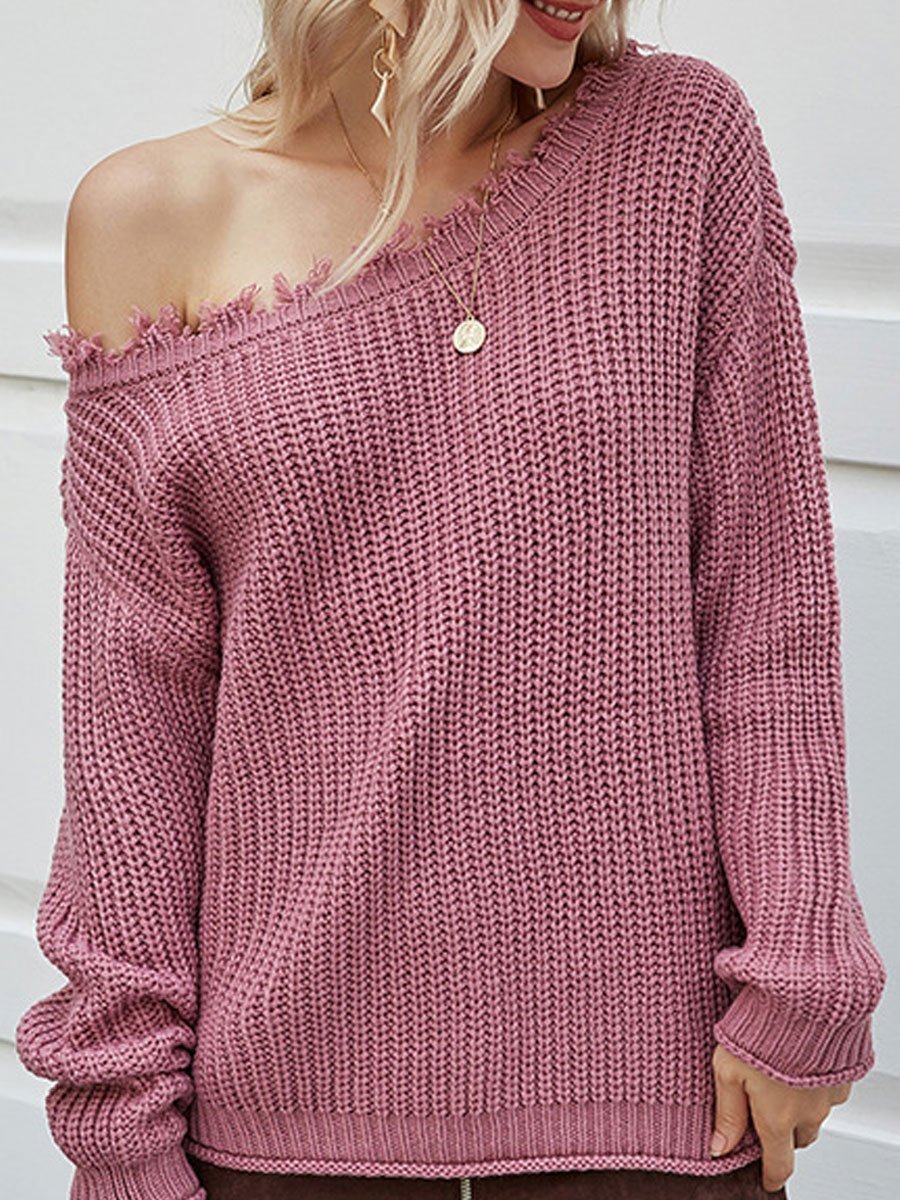 Sexy Strapless Loose Sweater